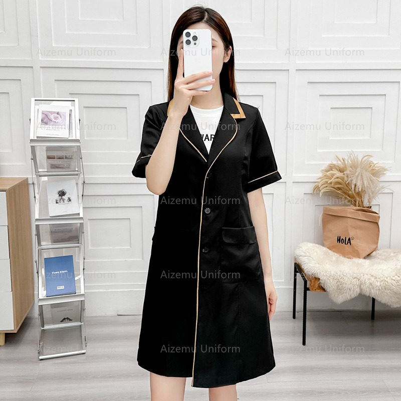 Uniforme de beauté noir avec r - Medical Lab Hospital avis et prix